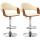 2er Set Barhocker HLO-CP283 Kunstleder chrom ~ walnuss/creme