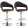 2er Set Barhocker HLO-CP283 Kunstleder chrom ~ walnuss/schwarz