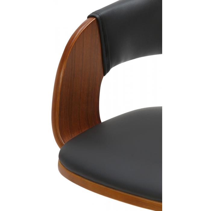 2er Set Barhocker HLO-CP283 Kunstleder chrom ~ walnuss/schwarz