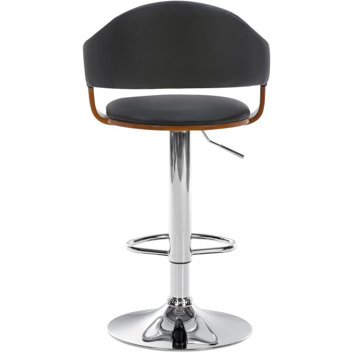 2er Set Barhocker HLO-CP283 Kunstleder chrom ~ walnuss/schwarz
