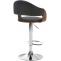 2er Set Barhocker HLO-CP283 Kunstleder chrom ~ walnuss/schwarz