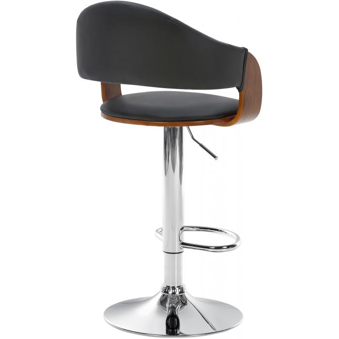 2er Set Barhocker HLO-CP283 Kunstleder chrom ~ walnuss/schwarz