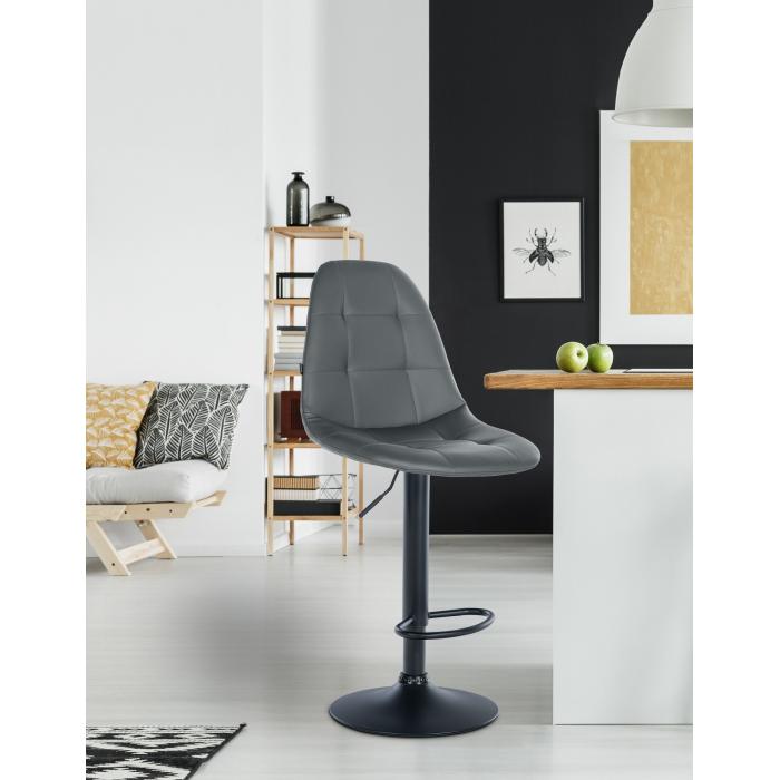 Barhocker HLO-CP316 Kunstleder B ~ grau