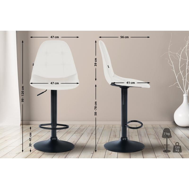 Barhocker HLO-CP316 Kunstleder B ~ wei