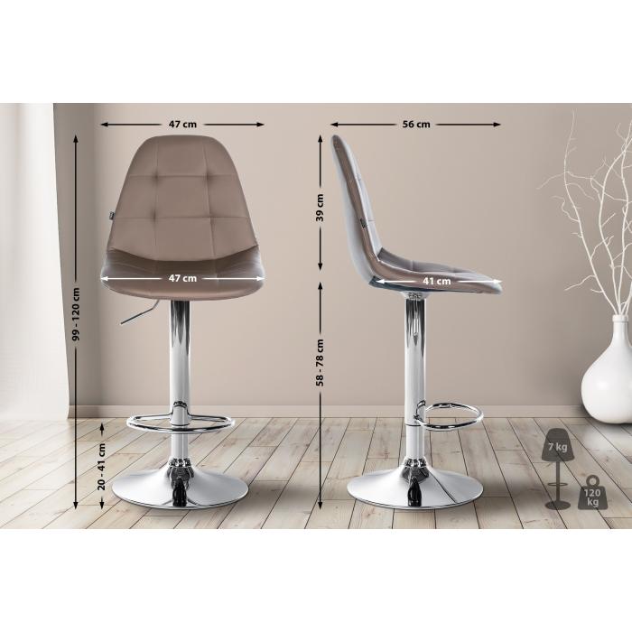 Barhocker HLO-CP316 Kunstleder C ~ braun