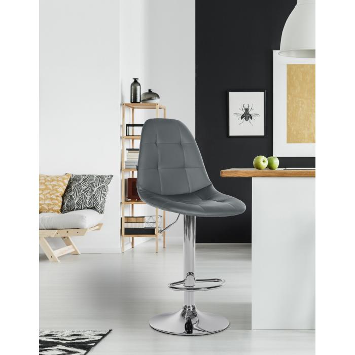 Barhocker HLO-CP316 Kunstleder C ~ grau