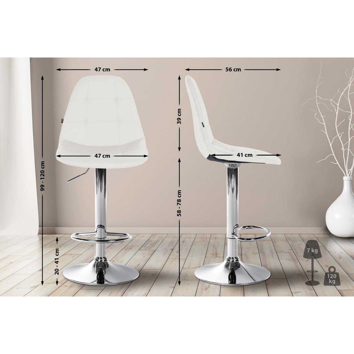 Barhocker HLO-CP316 Kunstleder C ~ wei