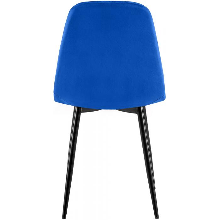 4er Set Esszimmerstuhl HLO-CP33 Samt ~ blau