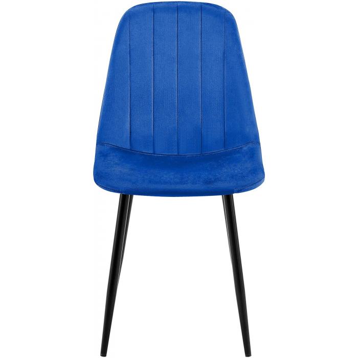 4er Set Esszimmerstuhl HLO-CP33 Samt ~ blau