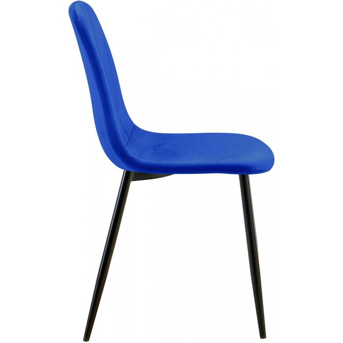 4er Set Esszimmerstuhl HLO-CP33 Samt ~ blau