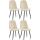 4er Set Esszimmerstuhl HLO-CP33 Samt ~ creme