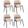 4er Set Sthle HLO-CP50 mit Klapptisch Stoff ~ creme