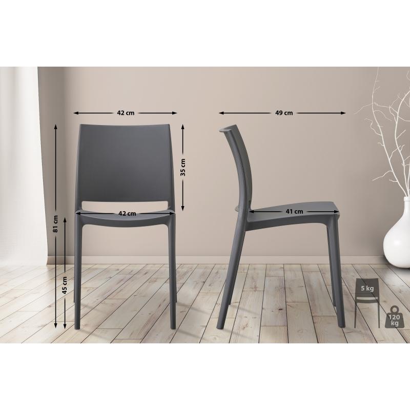 2er Set Stuhl HLO-CP116 ~ dunkelgrau