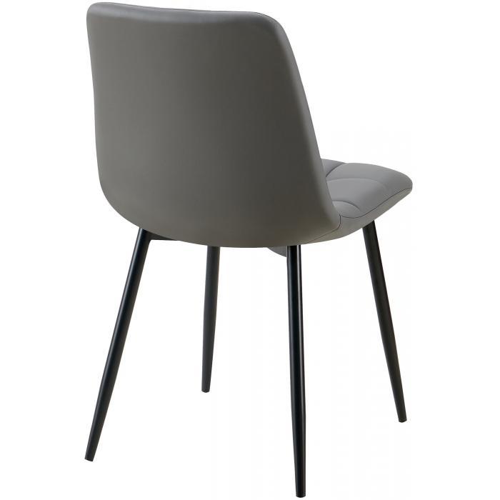 4er Set Esszimmerstuhl HLO-CP11 Kunstleder ~ dunkelgrau