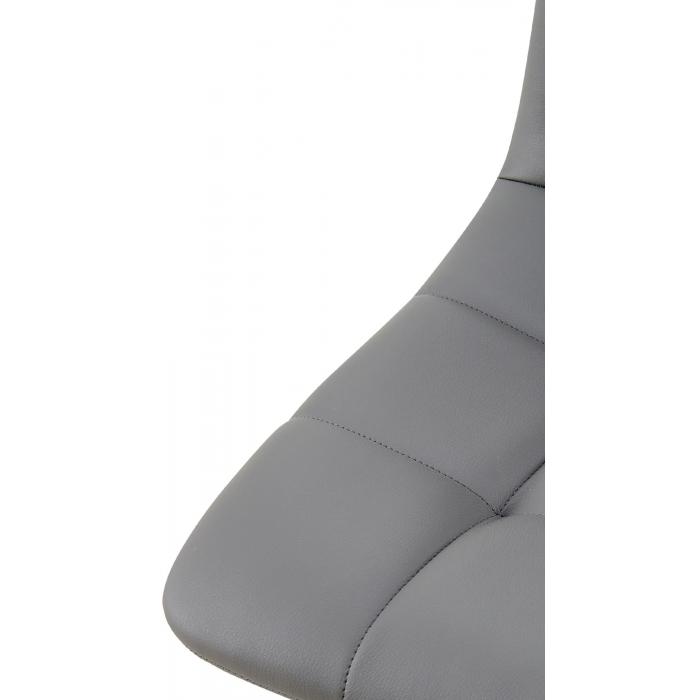 4er Set Esszimmerstuhl HLO-CP11 Kunstleder ~ dunkelgrau