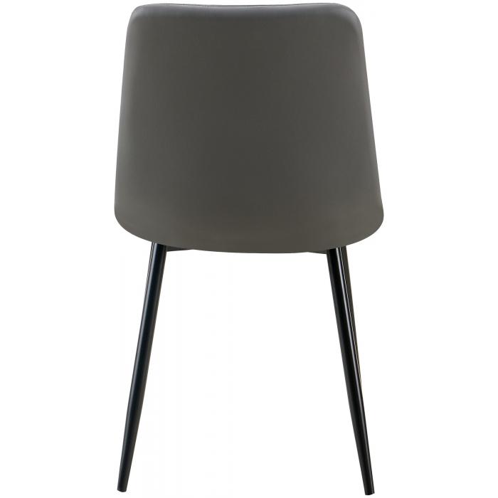 4er Set Esszimmerstuhl HLO-CP11 Kunstleder ~ dunkelgrau