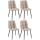 4er Set Esszimmerstuhl HLO-CP11 Kunstleder ~ taupe