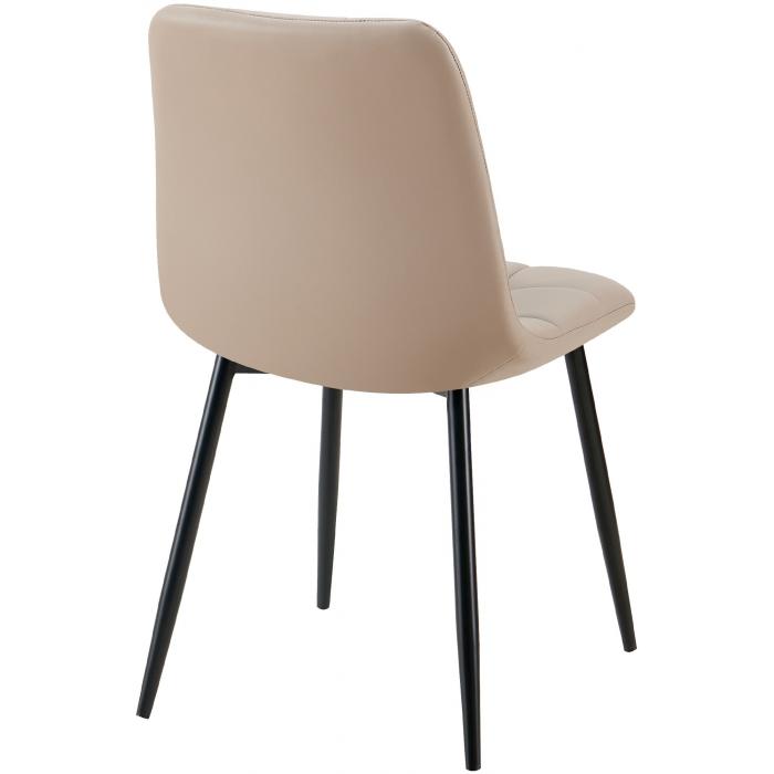 4er Set Esszimmerstuhl HLO-CP11 Kunstleder ~ taupe