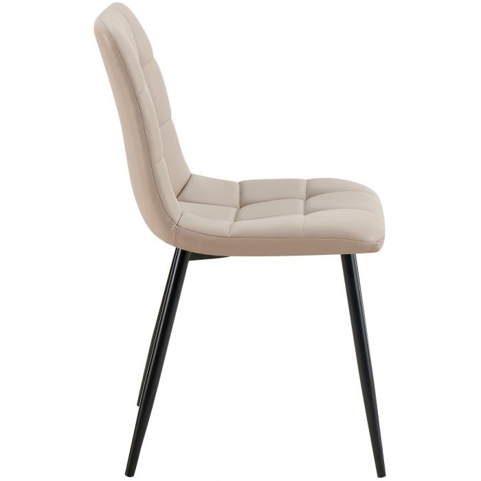 4er Set Esszimmerstuhl HLO-CP11 Kunstleder ~ taupe