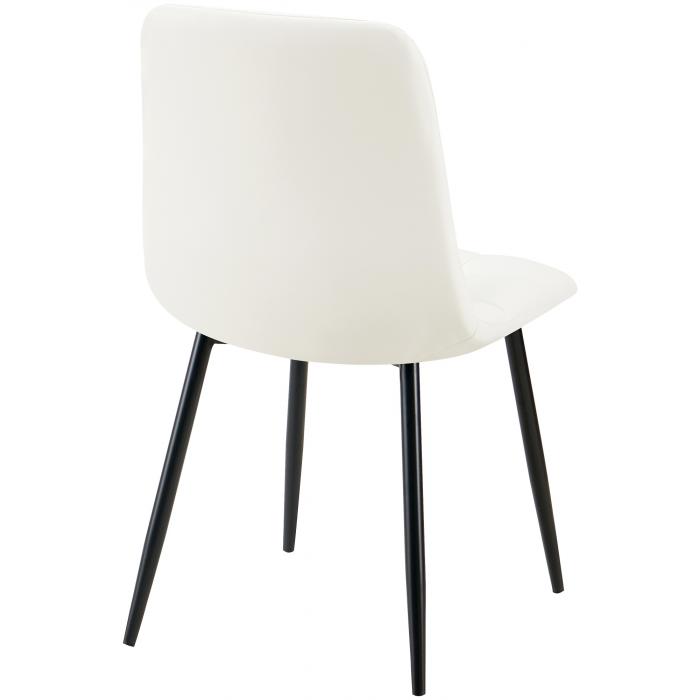 4er Set Esszimmerstuhl HLO-CP11 Kunstleder ~ wei