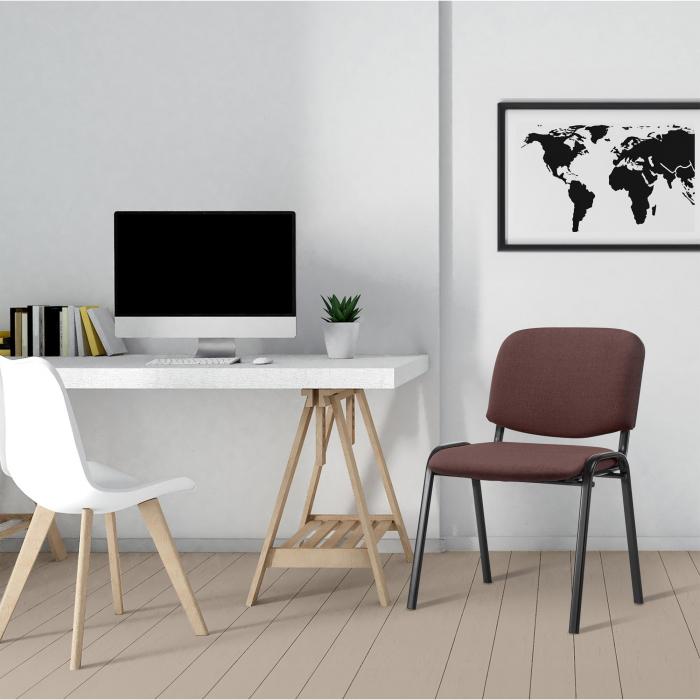 Besucherstuhl HLO-CP111 Stoff ~ braun