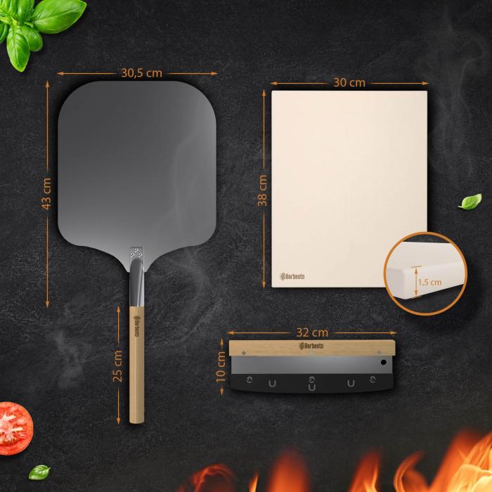 Pizzastein Set HLO-CP111 ~ wei