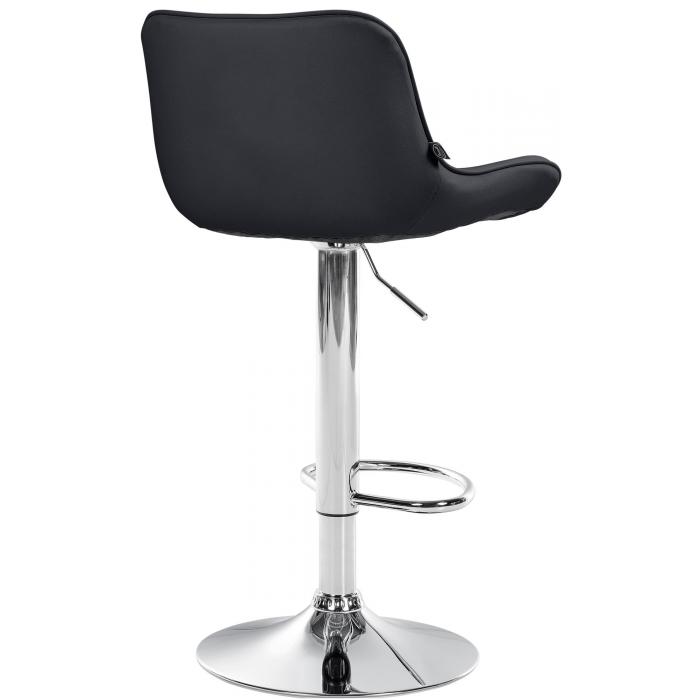 Barhocker HLO-CP302 Kunstleder chrom ~ schwarz