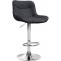 Barhocker HLO-CP302 Kunstleder chrom ~ schwarz