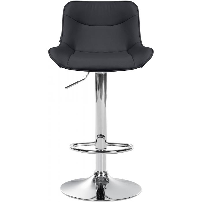 Barhocker HLO-CP302 Kunstleder chrom ~ schwarz