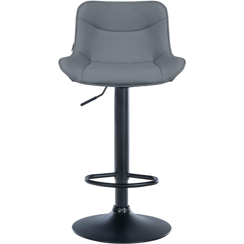 Barhocker HLO-CP302 Kunstleder schwarz ~ grau