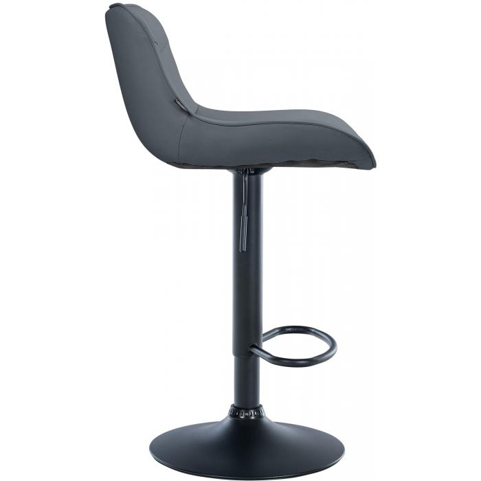 Barhocker HLO-CP302 Kunstleder schwarz ~ grau