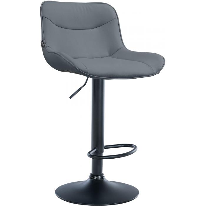 Barhocker HLO-CP302 Kunstleder schwarz ~ grau