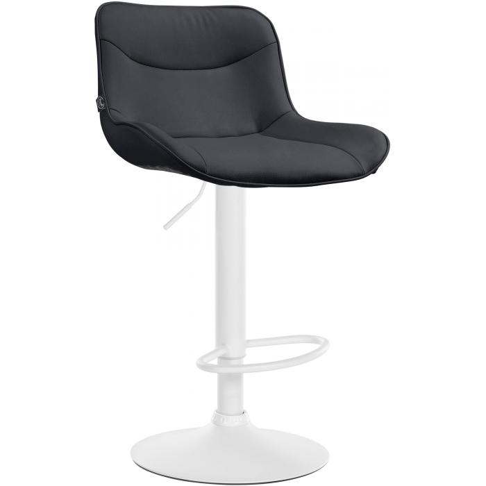 Barhocker HLO-CP302 Kunstleder wei ~ schwarz