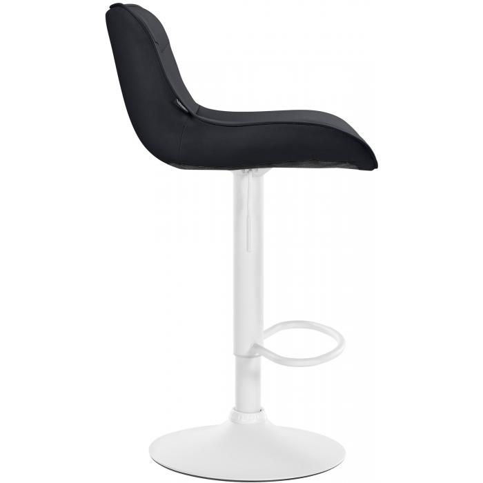 Barhocker HLO-CP302 Kunstleder wei ~ schwarz