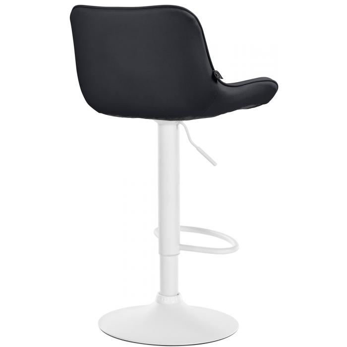 Barhocker HLO-CP302 Kunstleder wei ~ schwarz