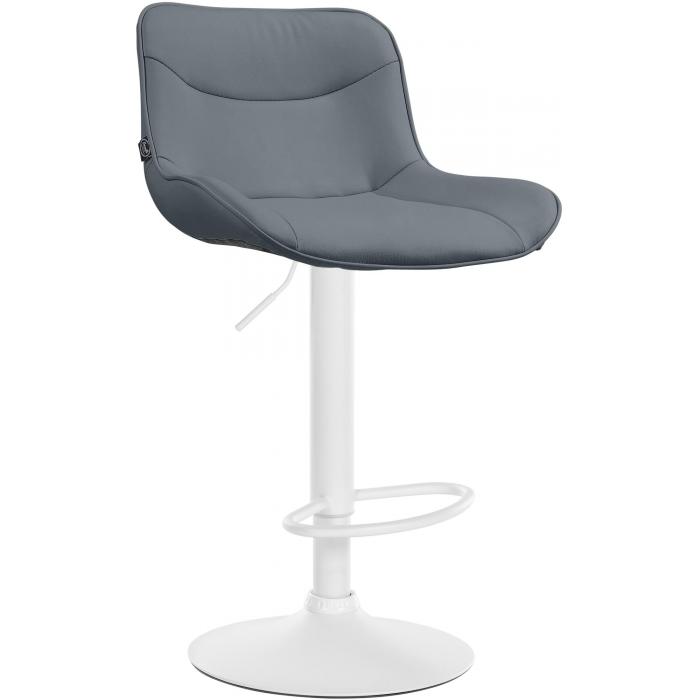 Barhocker HLO-CP302 Kunstleder wei ~ grau