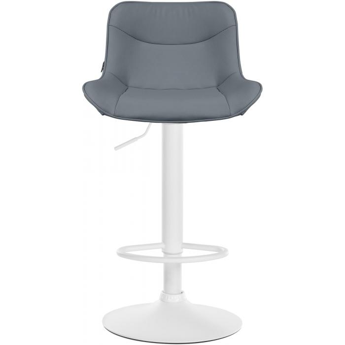Barhocker HLO-CP302 Kunstleder wei ~ grau