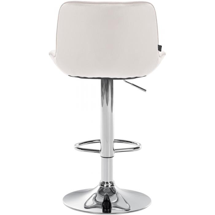 Barhocker HLO-CP303 Samt chrom ~ creme