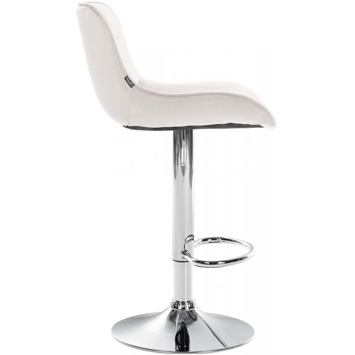 Barhocker HLO-CP303 Samt chrom ~ creme