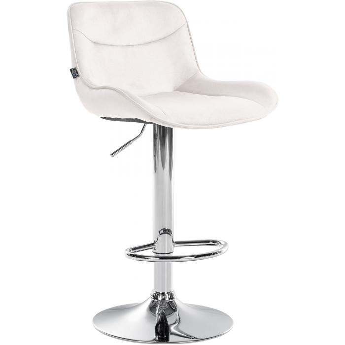Barhocker HLO-CP303 Samt chrom ~ creme