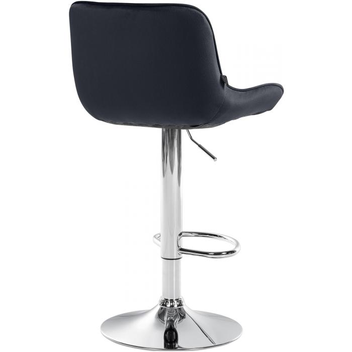 Barhocker HLO-CP303 Samt chrom ~ schwarz