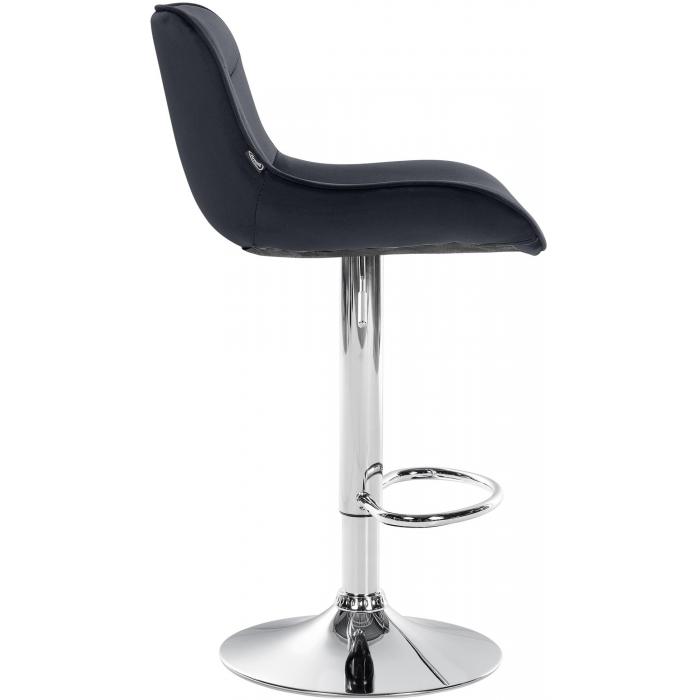 Barhocker HLO-CP303 Samt chrom ~ schwarz