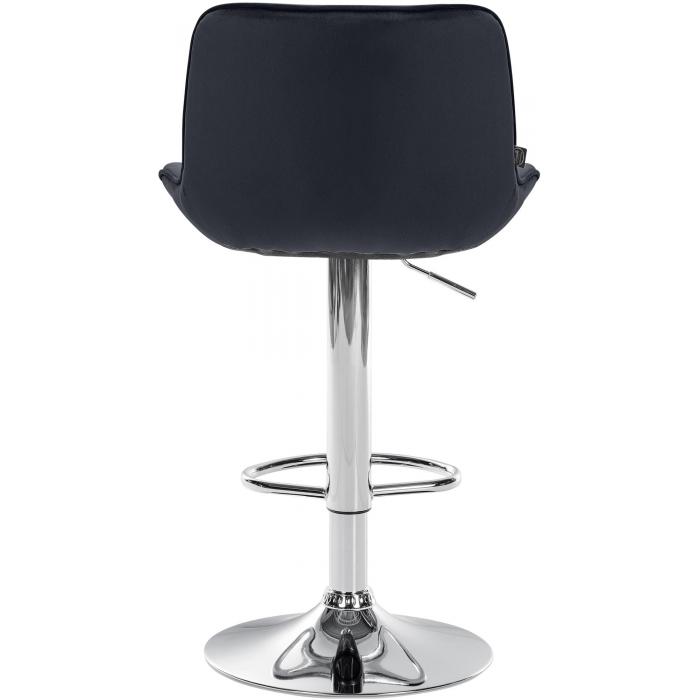 Barhocker HLO-CP303 Samt chrom ~ schwarz