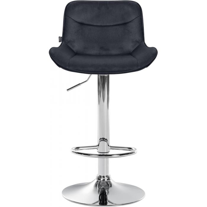 Barhocker HLO-CP303 Samt chrom ~ schwarz