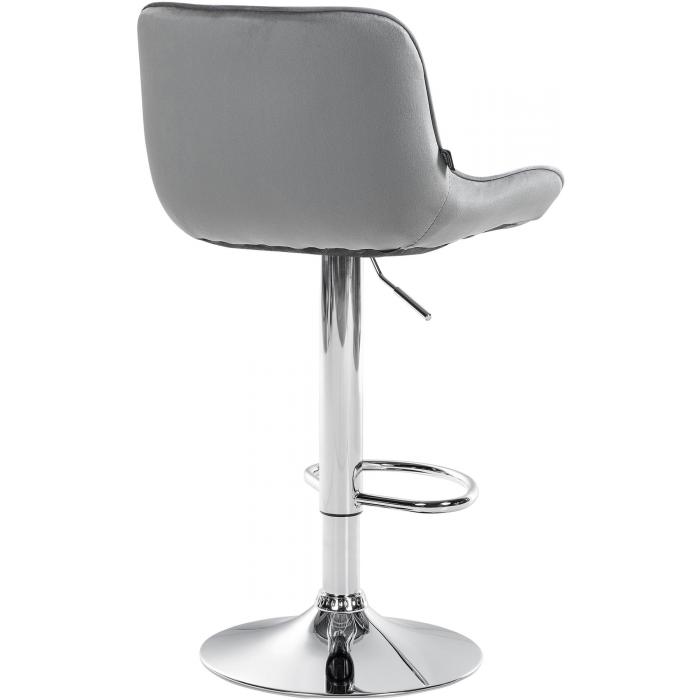 Barhocker HLO-CP303 Samt chrom ~ grau