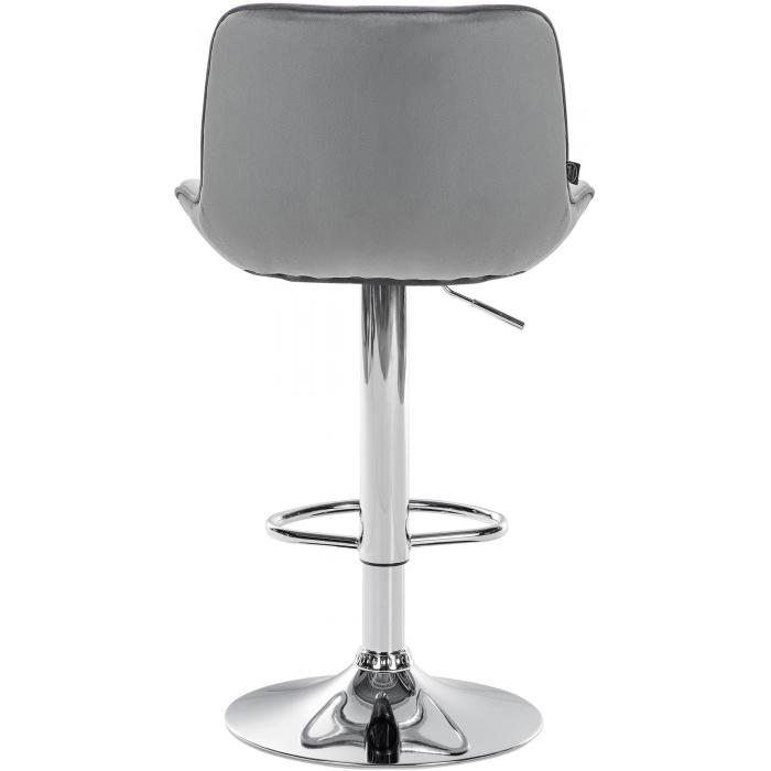 Barhocker HLO-CP303 Samt chrom ~ grau