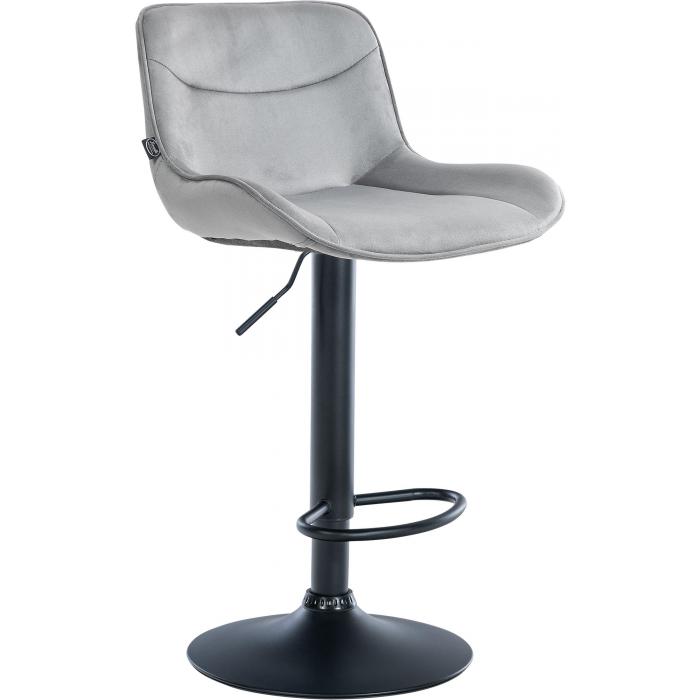 Barhocker HLO-CP303 Samt schwarz ~ grau