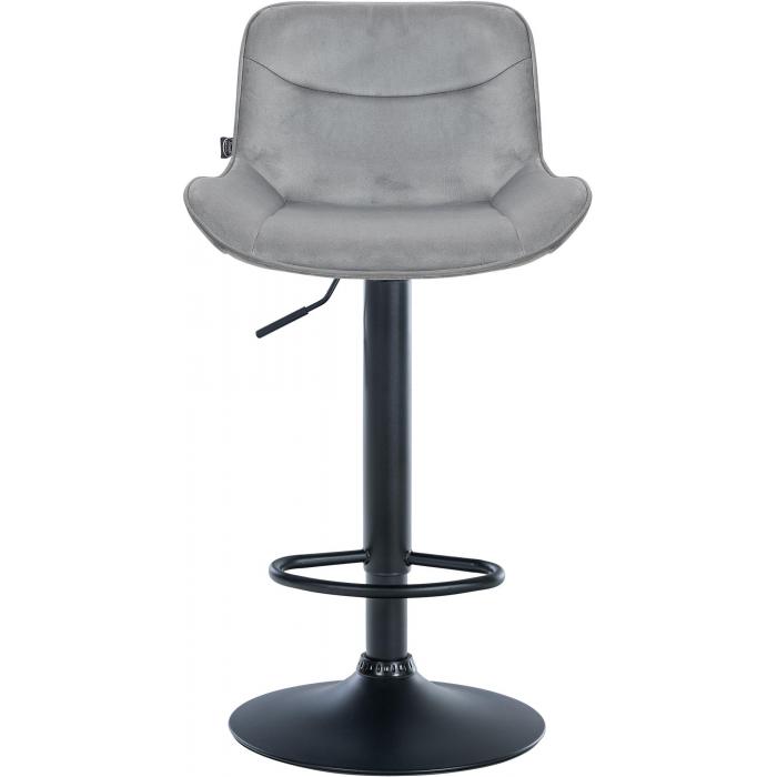Barhocker HLO-CP303 Samt schwarz ~ grau