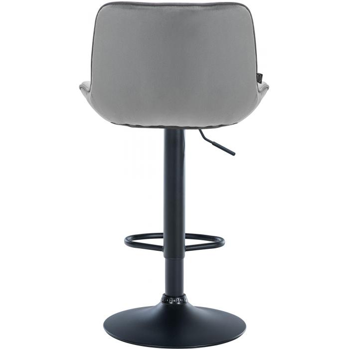 Barhocker HLO-CP303 Samt schwarz ~ grau