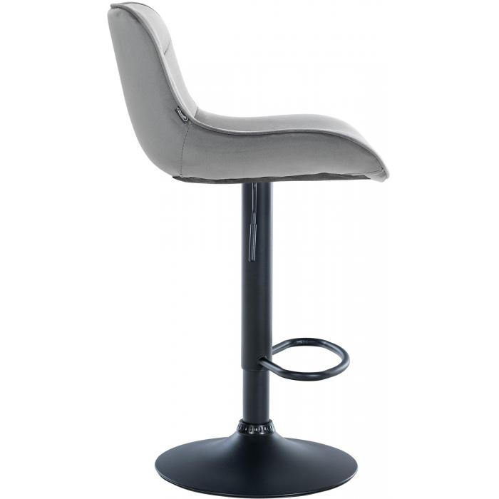 Barhocker HLO-CP303 Samt schwarz ~ grau